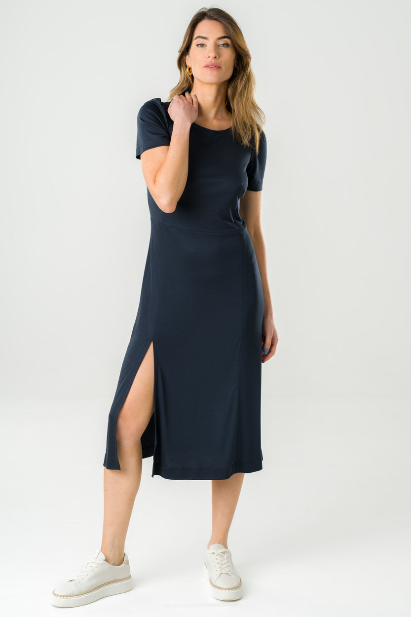 Avani Damen vegan Kleid Victoria Navy