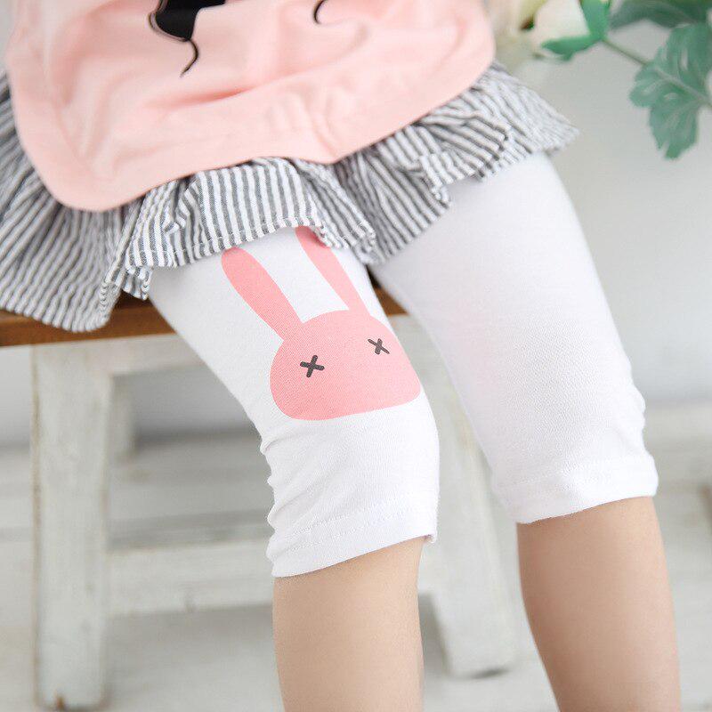 Topzeros Meisjes zomer leggings kinderen knielengte broek leggings broek elastische suikerspin kleur kinderen capris meisje skinny broek 120 wit