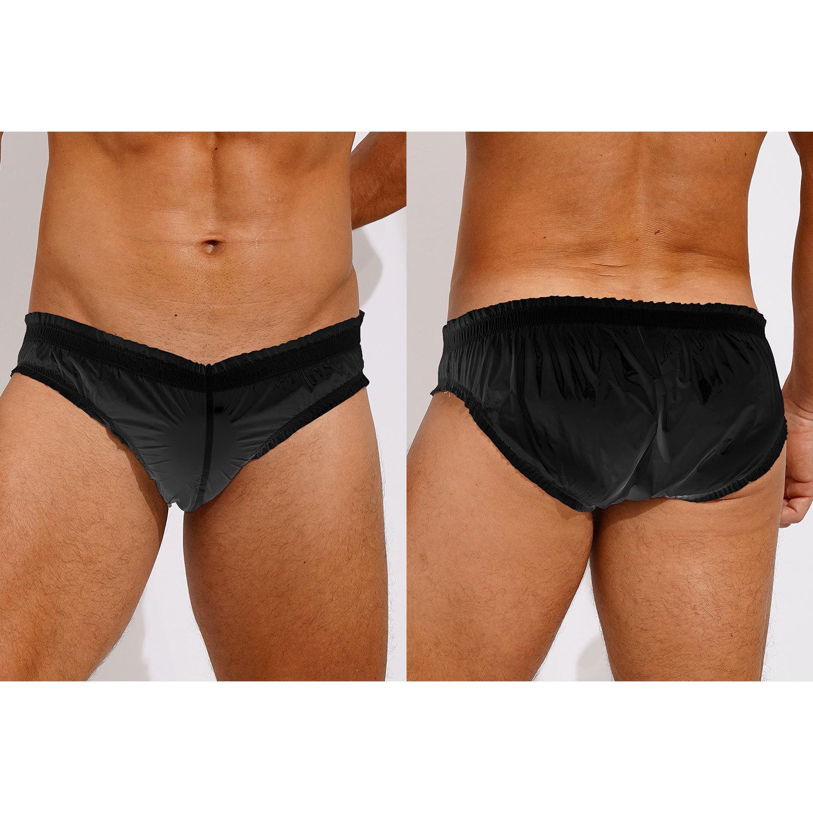 Fldy Heren bikini zwemslip laagbouw elastische tailleband ondergoed badmode M zwart