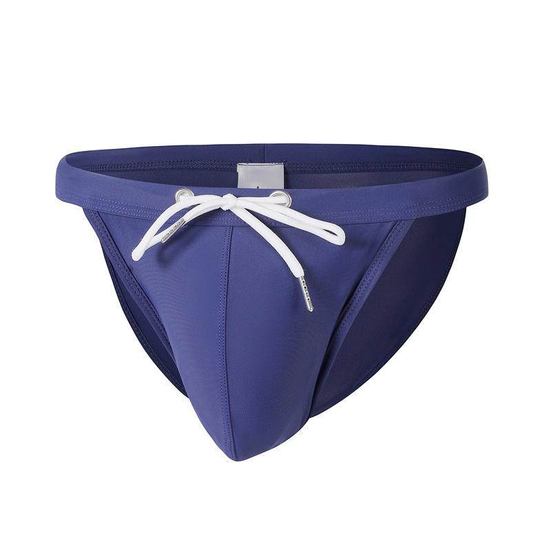 1Traveling Men's Summer Dressing Drawstring Sexy Solid Color Comfortable Fabric Swimming Trunks Beach Swimsuit Triangle Swimsuit L