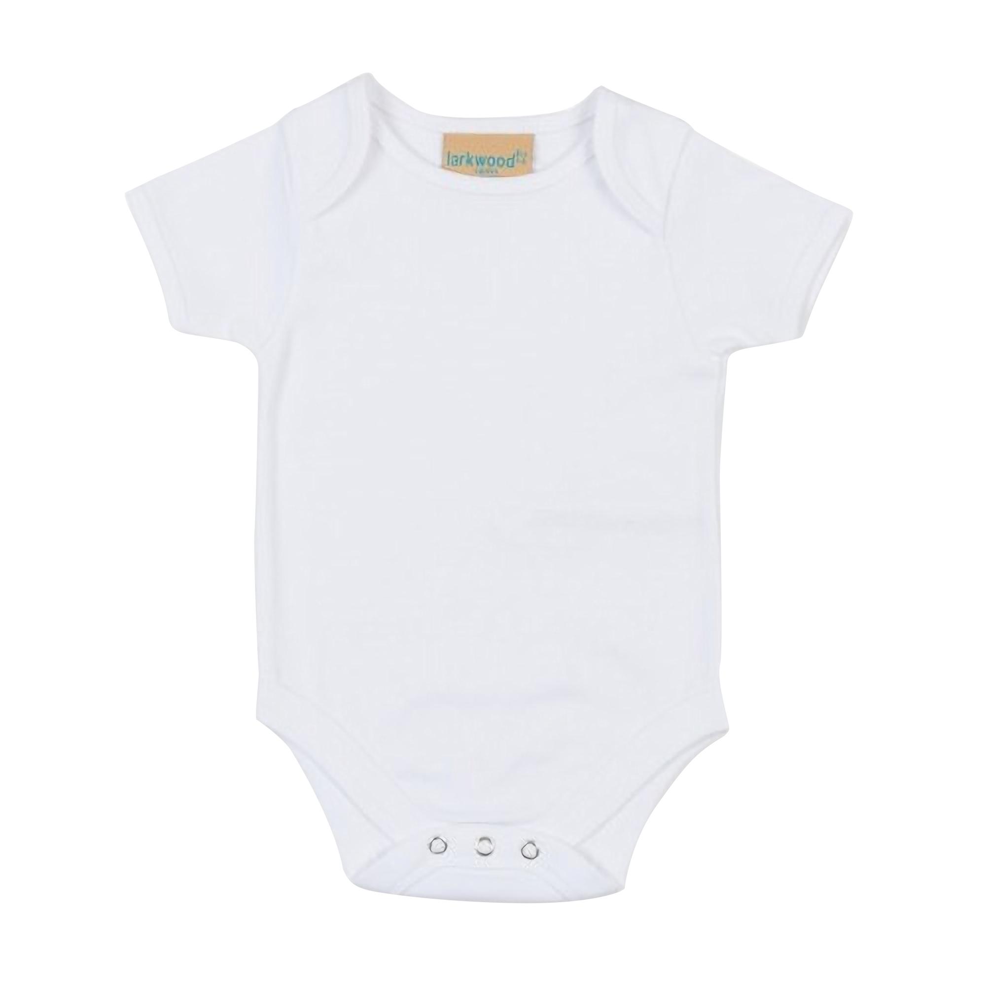 Larkwood baby unisex bodysuit met korte mouwen en envelophalsopening 12-18 wit