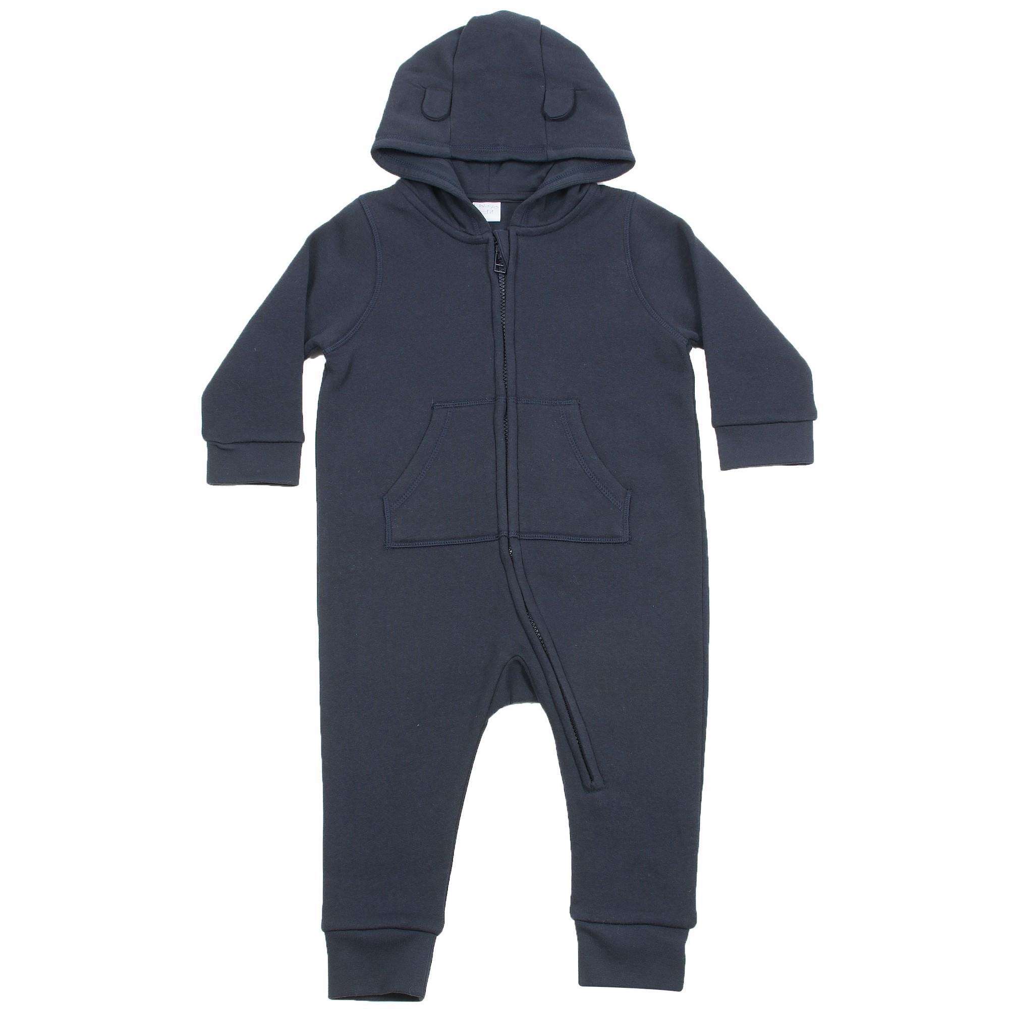 Larkwood baby unisex fleece alles-in-één rompertje 18-24 Vloot