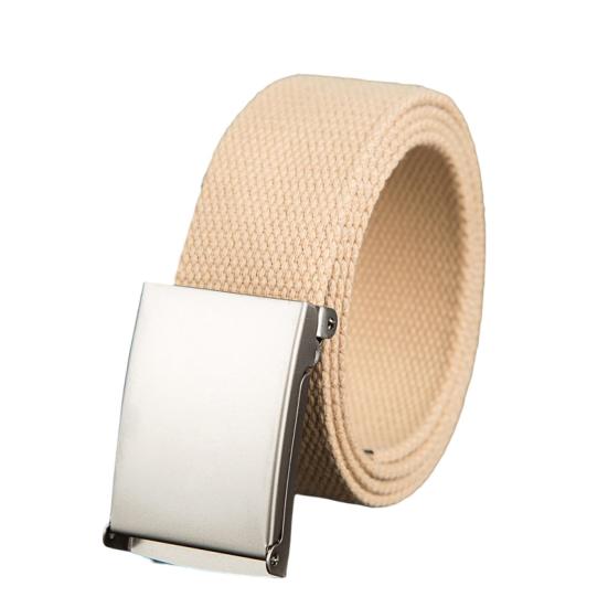 Mieshangle Tailleriem Prachtig cadeau Comfortabel canvas Brede metalen gesp Broekriem Kostuumaccessoire 110cm kaki