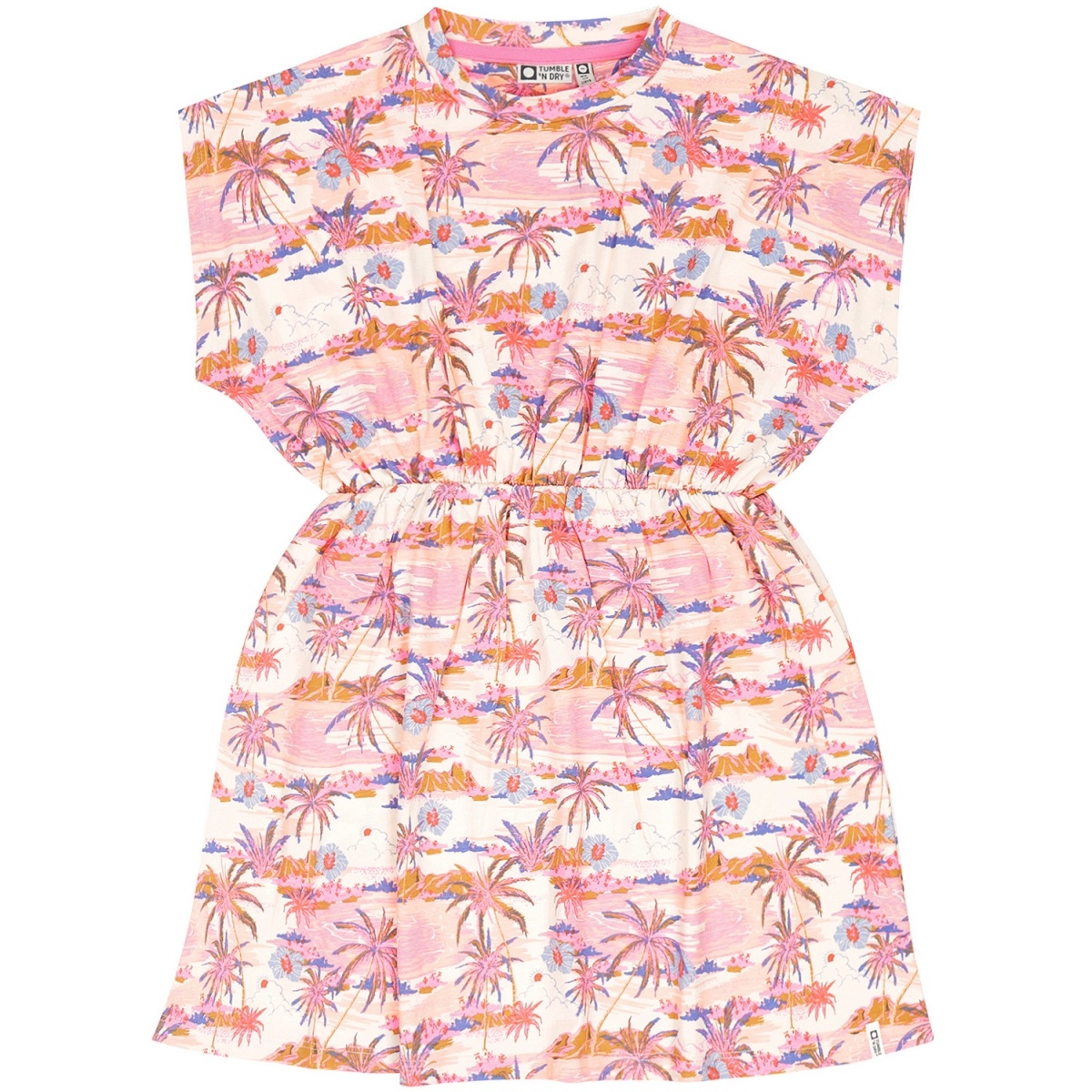 Tumble & Dry zomer jurk meisjes - licht perzik AOP - Sallnes