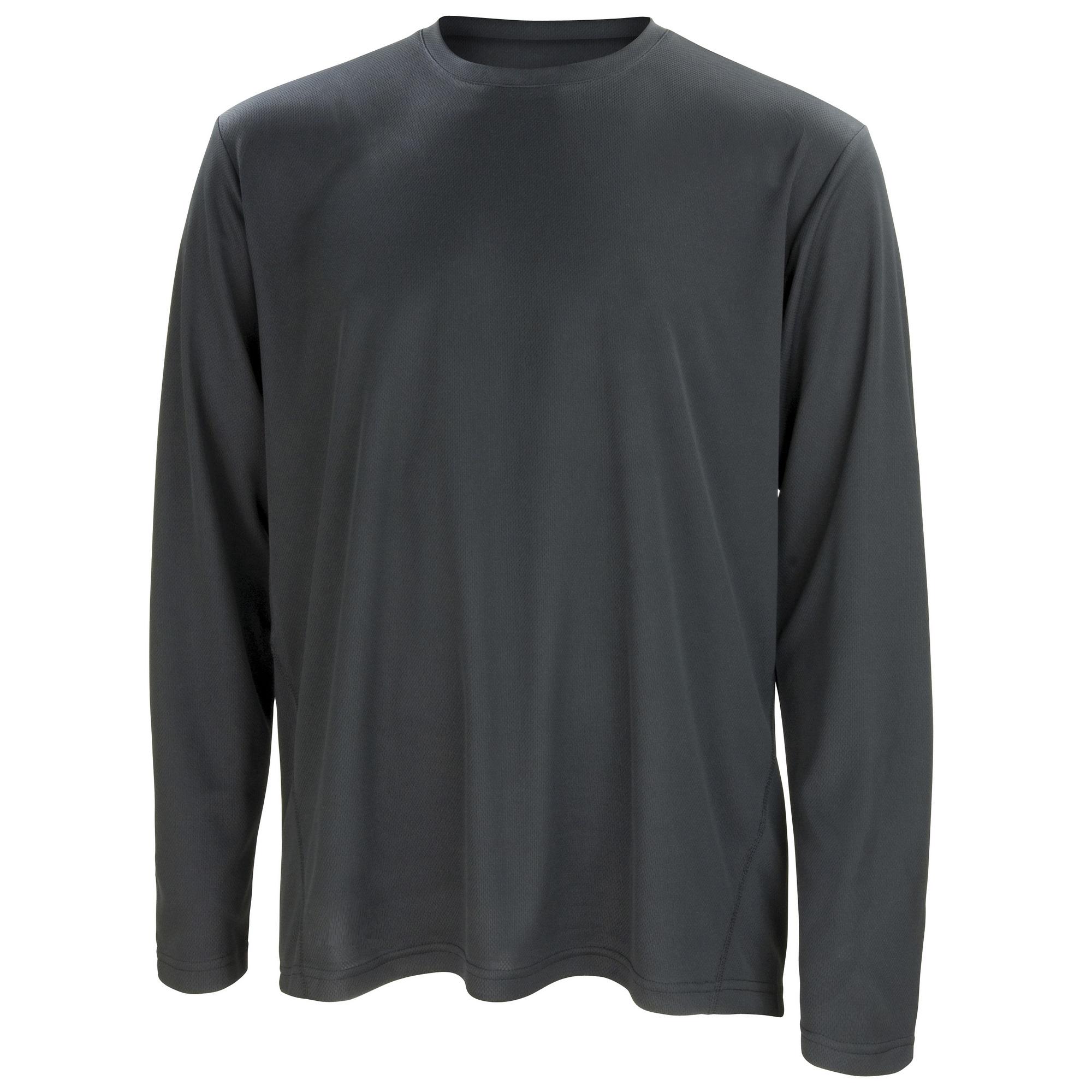 Spiro Heren sport sneldrogend prestatie-T-shirt met lange mouwen L zwart