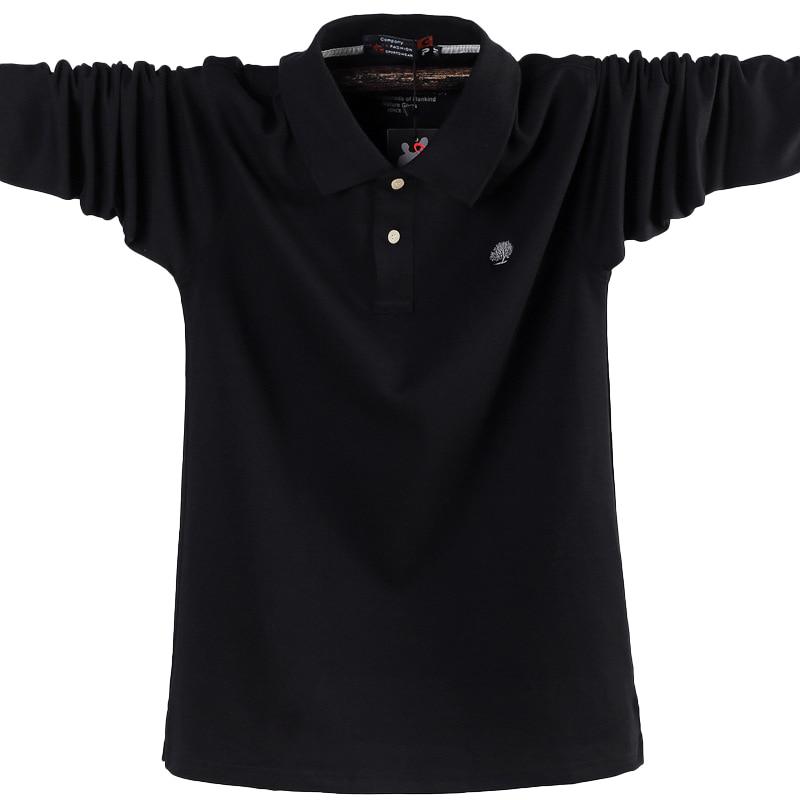 Phoca Largha for Men Nieuwe Heren Poloshirt Lange Mouw Poloshirt Business Casual Katoen Mannelijke Top Tees Plus Size 6XL 6XL