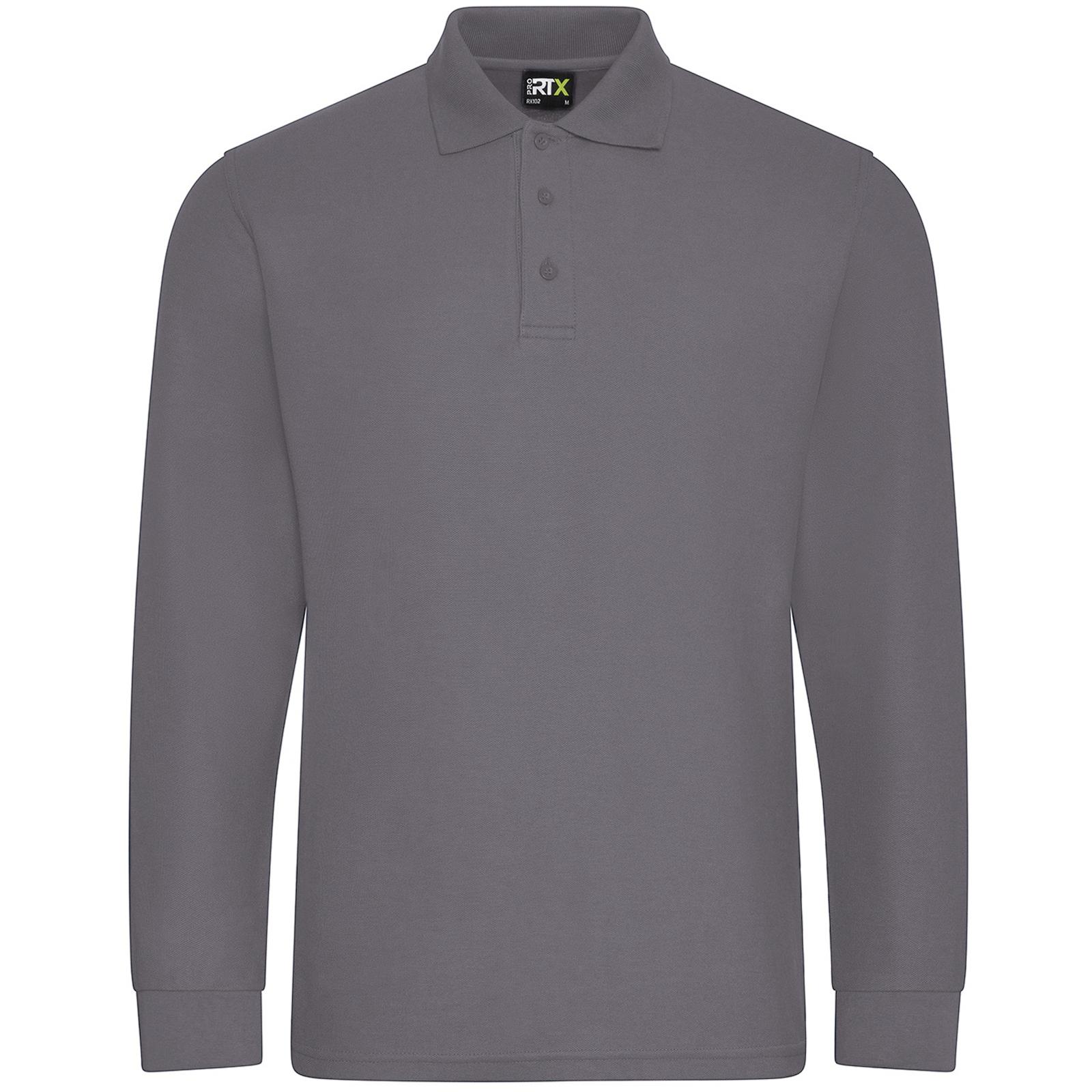 PRORTX herenpoloshirt met lange mouwen M grijs
