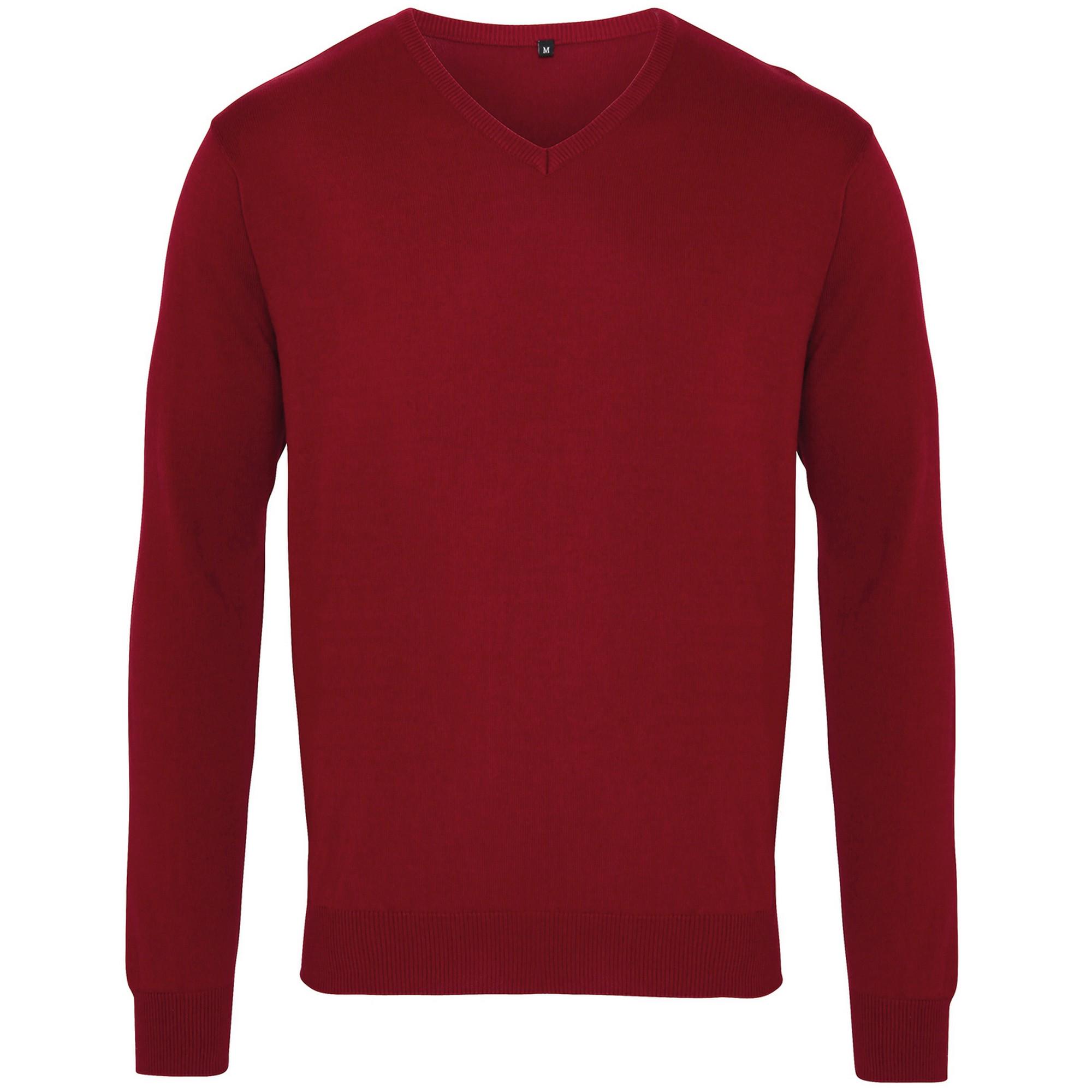 Premier heren trui met V-hals 2XL bordeaux