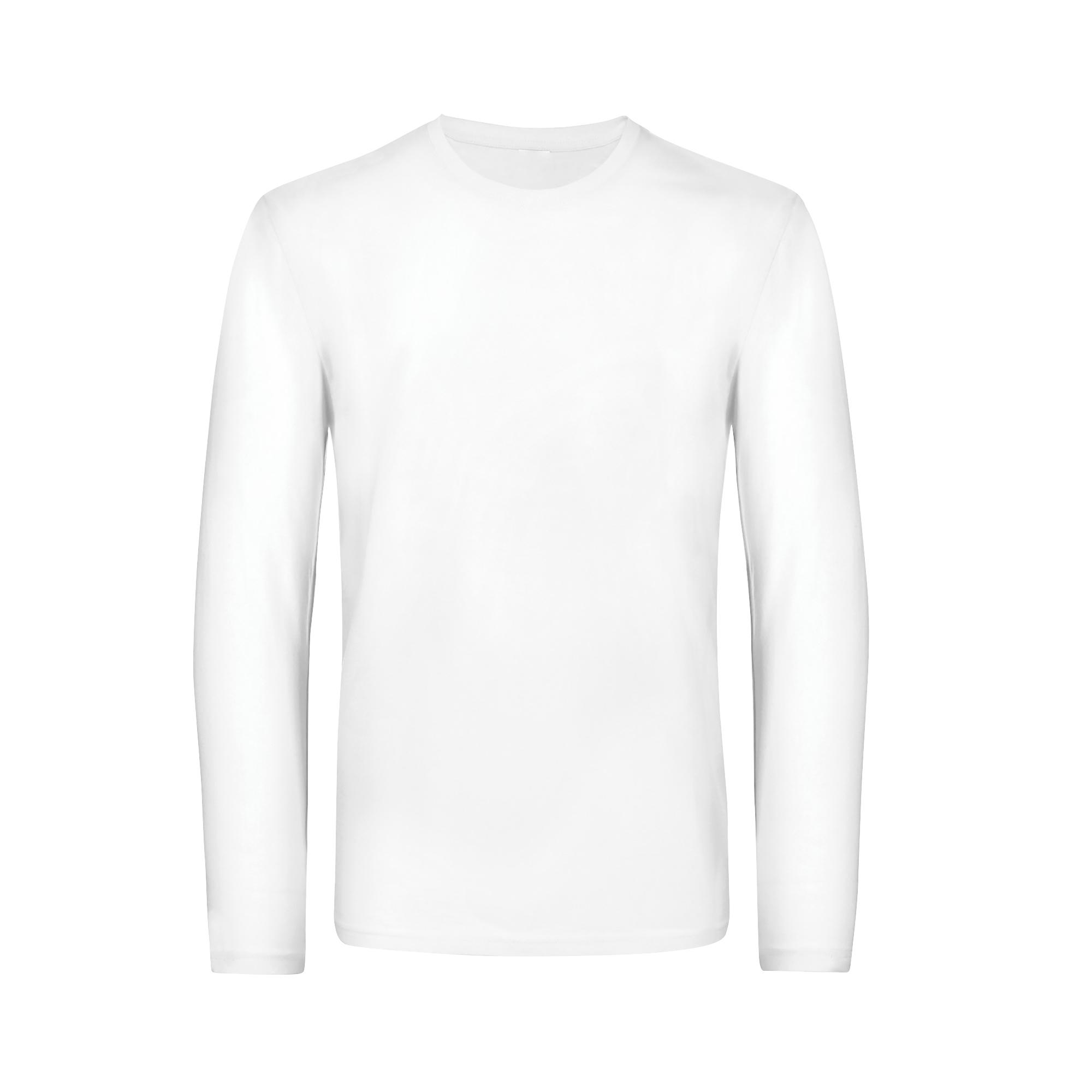 B and C B&C Heren #E190 T-shirt met lange mouwen XL wit