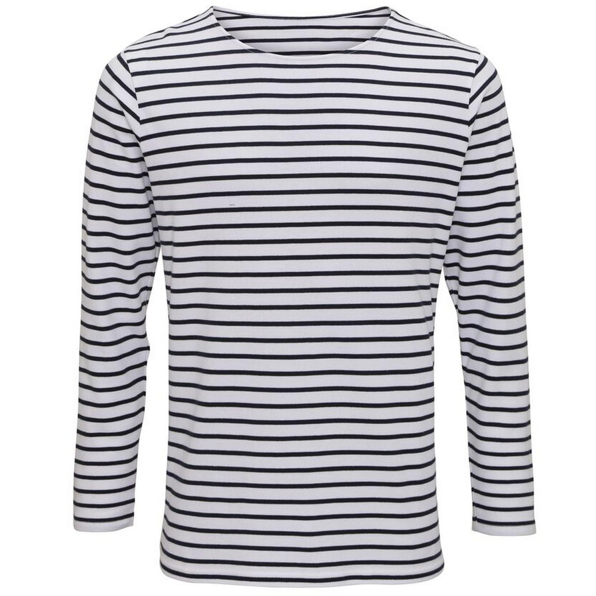 Asquith & Fox Heren Mariniere Coastal T-shirt met lange mouwen M wit/Vloot