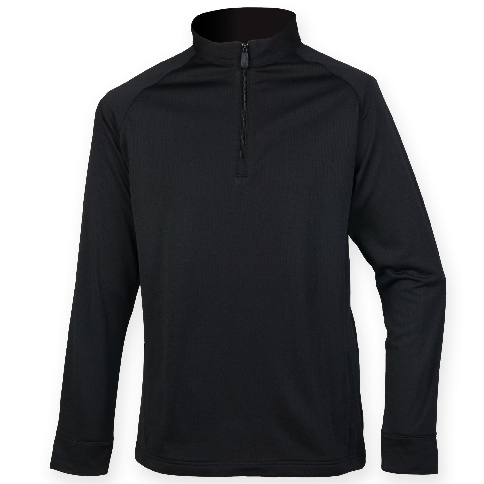Henbury Heren top met kwartrits en lange mouwen L zwart