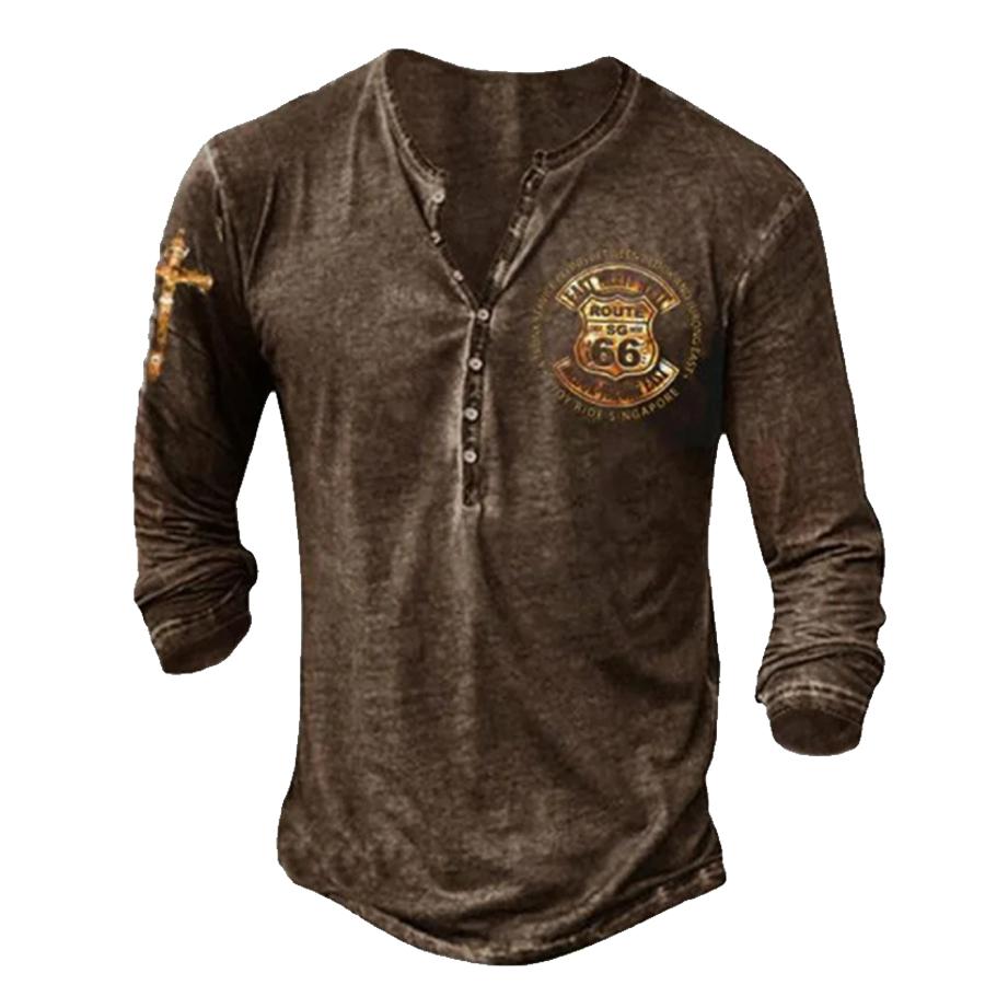 Haodingfushi Lente Herfst Nieuwe Heren 3D Digitale Print Lange Mouw Knoop T-shirt Heren Hip Hop Casual Sport Ronde Hals Tops 4XL