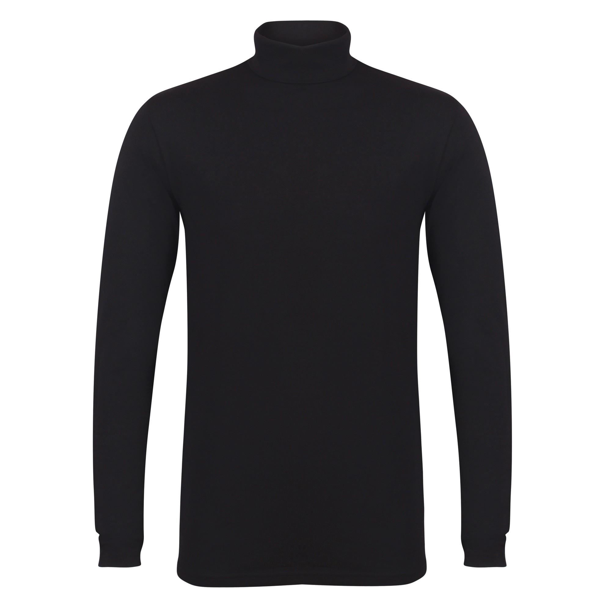 Skinni Fit heren feel good top met lange mouwen en rolhals L zwart