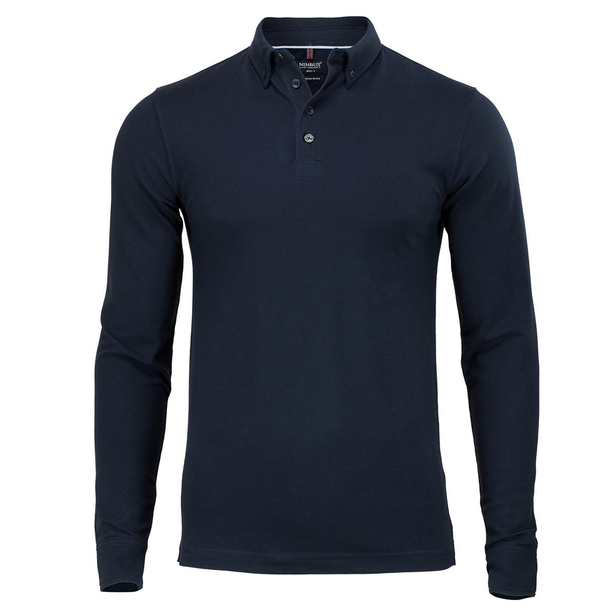 Nimbus Heren Carlington Deluxe poloshirt met lange mouwen 2XL Vloot