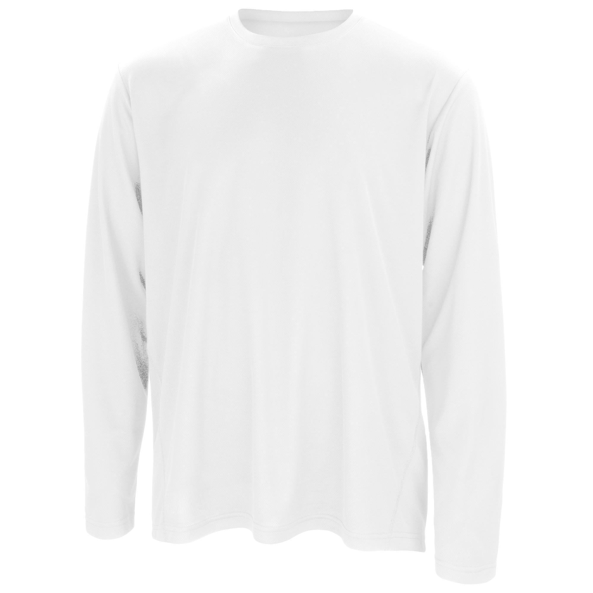 Spiro Heren sport sneldrogend prestatie-T-shirt met lange mouwen XL wit