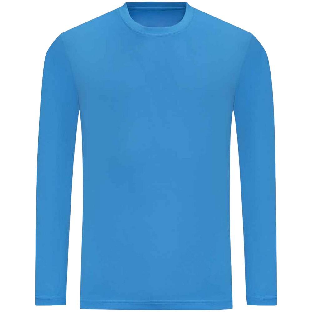 Awdis Just Cool Heren T-shirt met lange mouwen, coole sportprestaties en effen kleur M saffierblauwe kleur