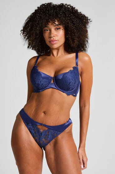 Hunkemöller Hoog uitgesneden brazilian Grace Blauw