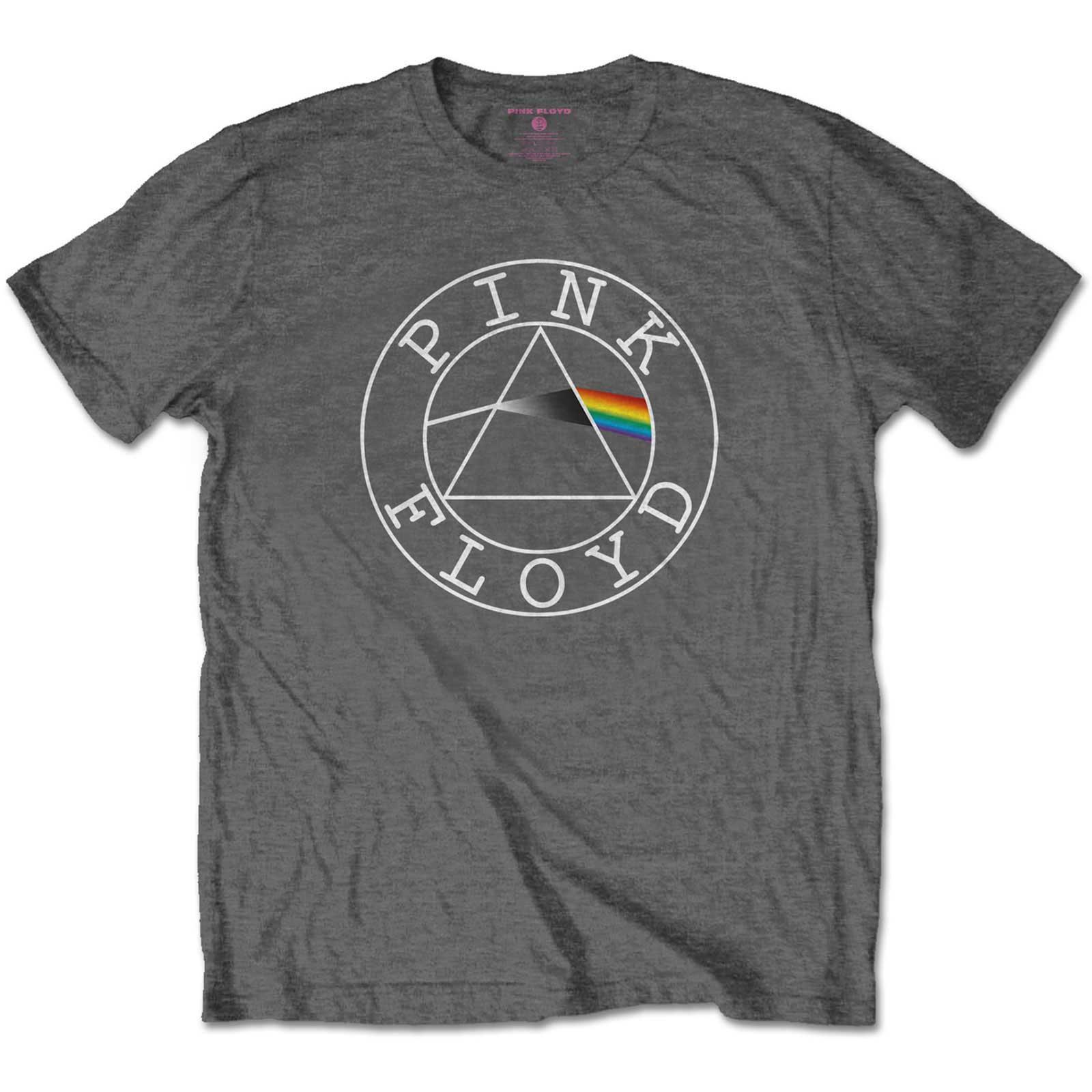 Pink Floyd kinder/kinder T-shirt met cirkellogo 5-6 Years houtskool