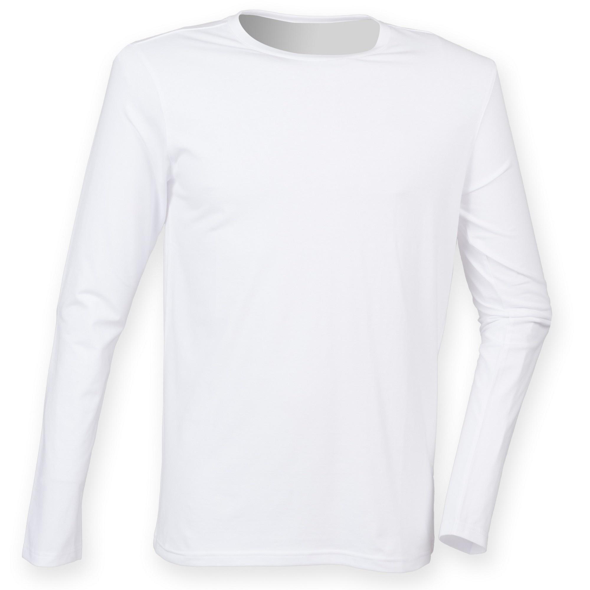 Skinni Fit Skinnifit Heren Feel Good stretch-T-shirt met lange mouwen XL