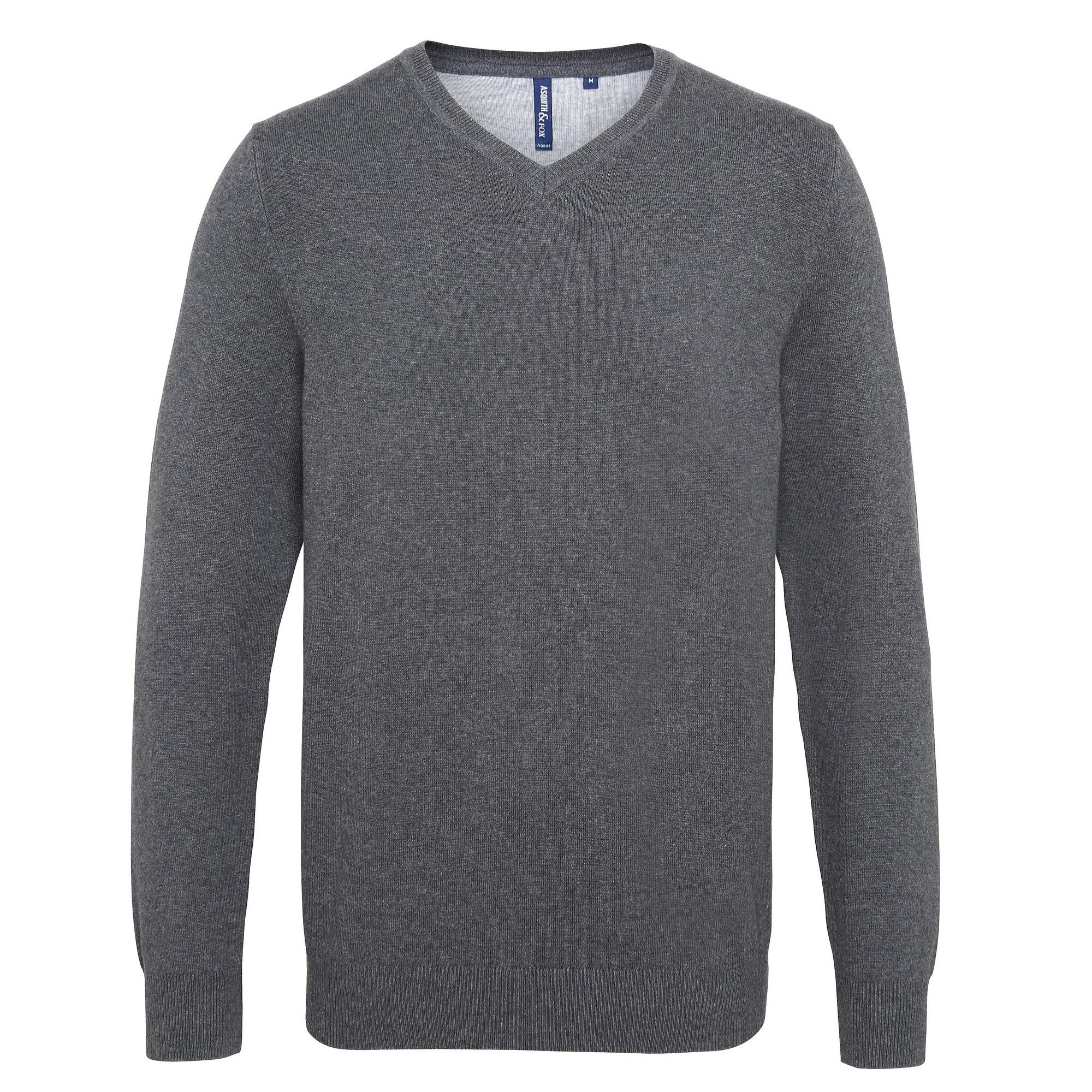 Asquith & Fox katoenrijke herensweater met V-hals XL
