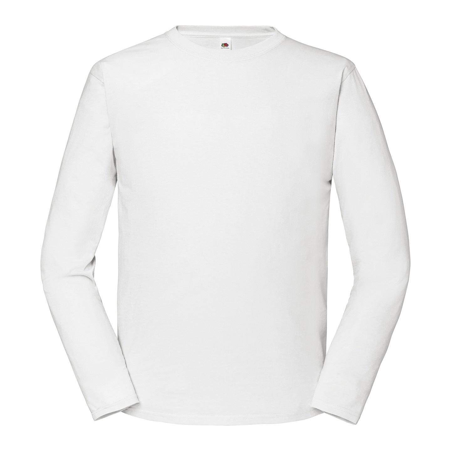 Fruit Of The Loom Heren iconisch 195 premium ringgesponnen katoenen T-shirt met lange mouwen L