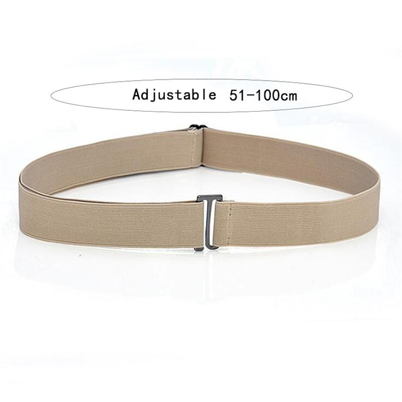 Lius fashion Soft Waist Belt Women's Invisible Belt Elastic 1Pc Portable For Jeans With Flat Buckle One Size kaki