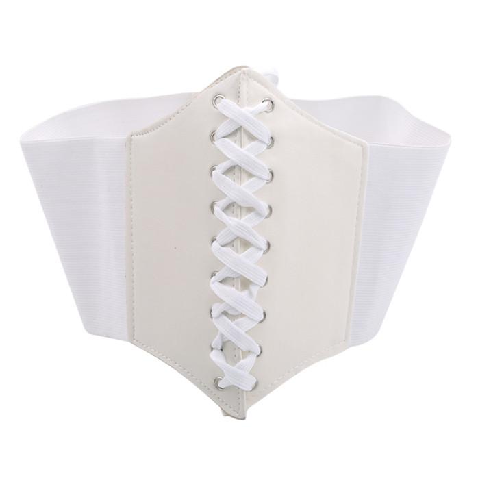 The Outside 2 Mode Vrouwen Body Shaper Gesp Brede Tailleband Taille Riem Underbust Corset Riem Accessoires wit