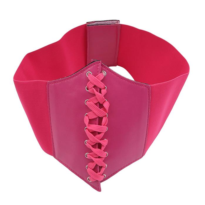 The Outside 2 Mode Vrouwen Body Shaper Gesp Brede Tailleband Taille Riem Underbust Corset Riem Accessoires rozerode kleur