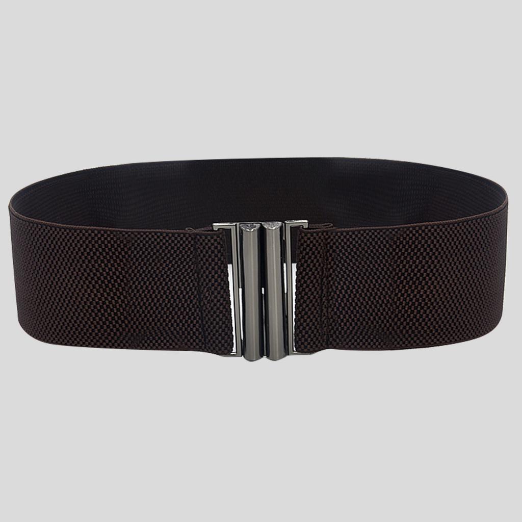 Long nose Mode Dame Brede Riemen Vrouwen Brede Elastische Riem Gesp Taille Jurk Stretch koffie