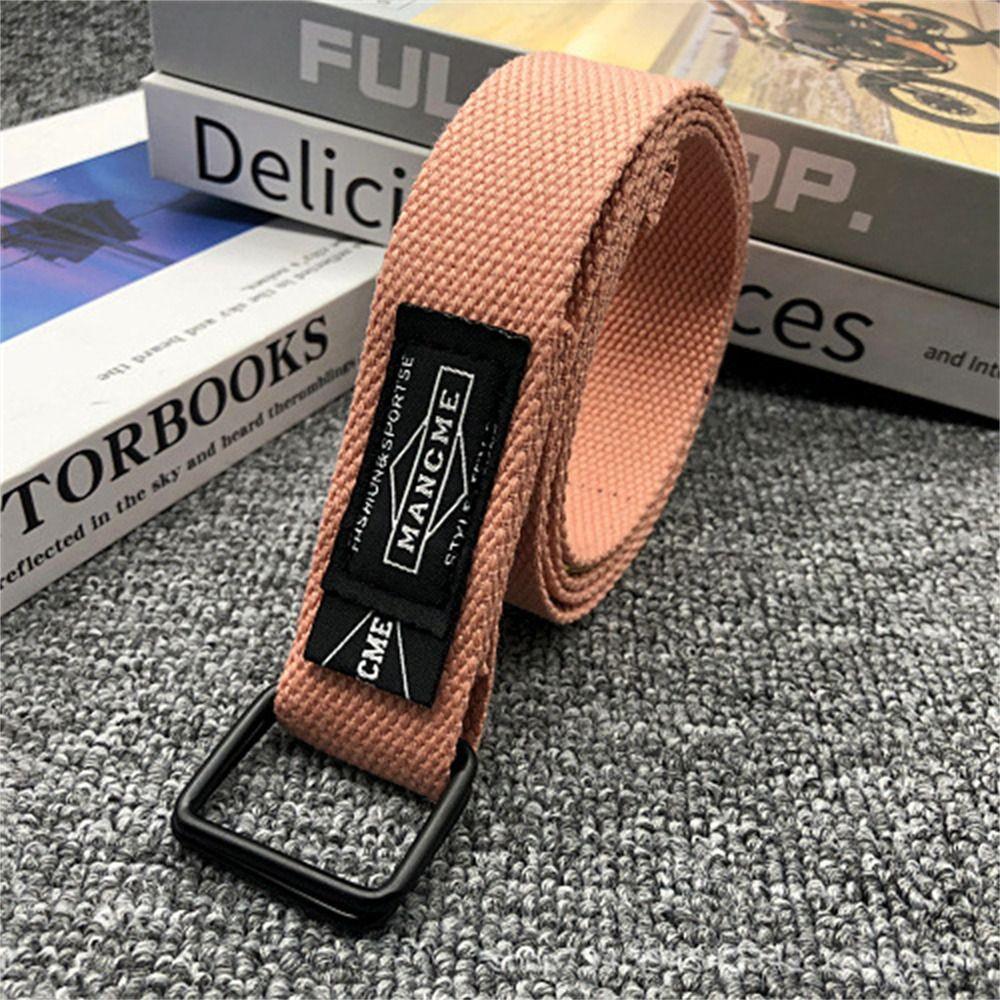 PrtVigo Versatile Nylon Braided Belt Luxury design Weave Waist Band Casual Double Ring Waistband