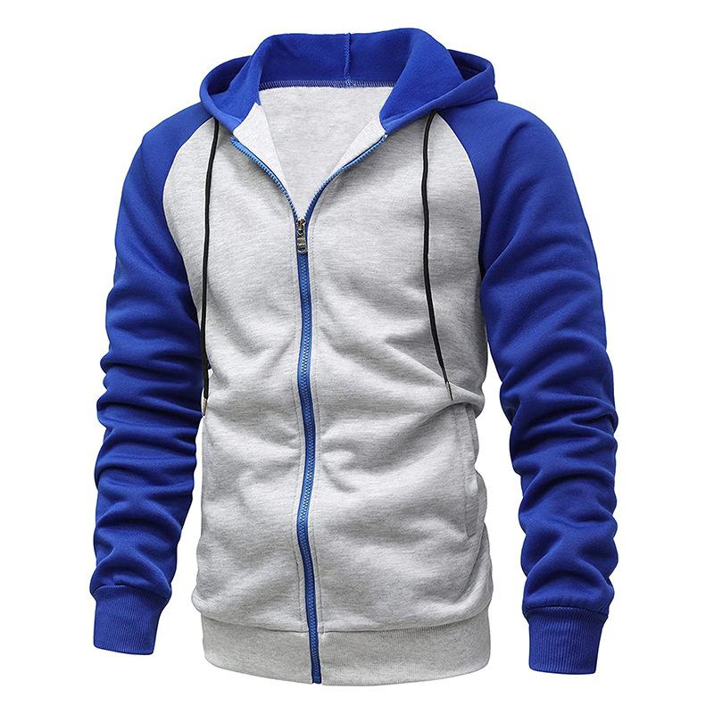 FEGKZLI Specialty Herenhoodies met rits en raglanmouwen Losse sportkleding Sweatshirts Hoodies Herenjassen L
