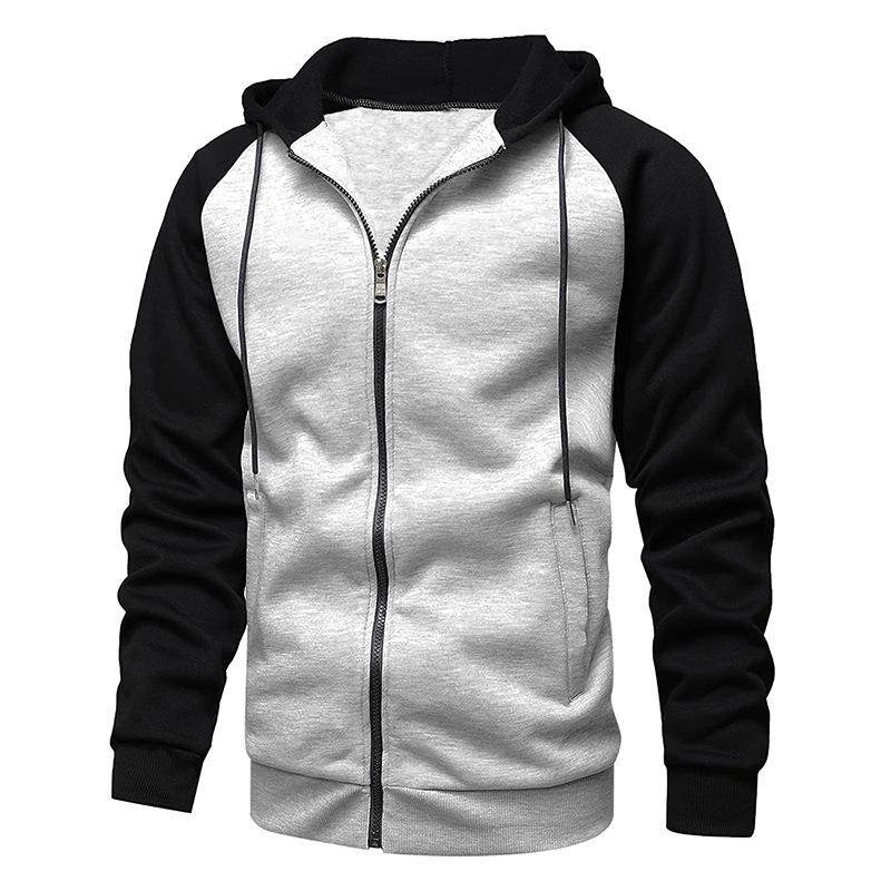 FEGKZLI Specialty Herenhoodies met rits en raglanmouwen Losse sportkleding Sweatshirts Hoodies Herenjassen XXL