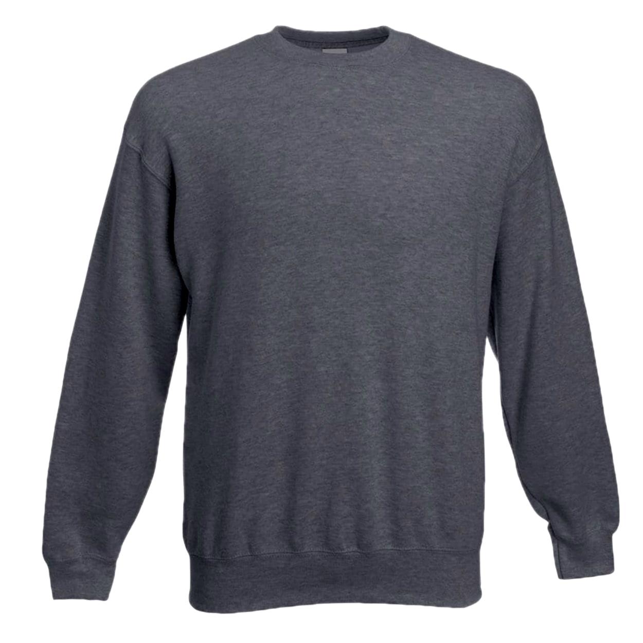Fruit Of The Loom Klassiek 80/20 Heather set-in sweatshirt voor heren M donkergrijze kleur