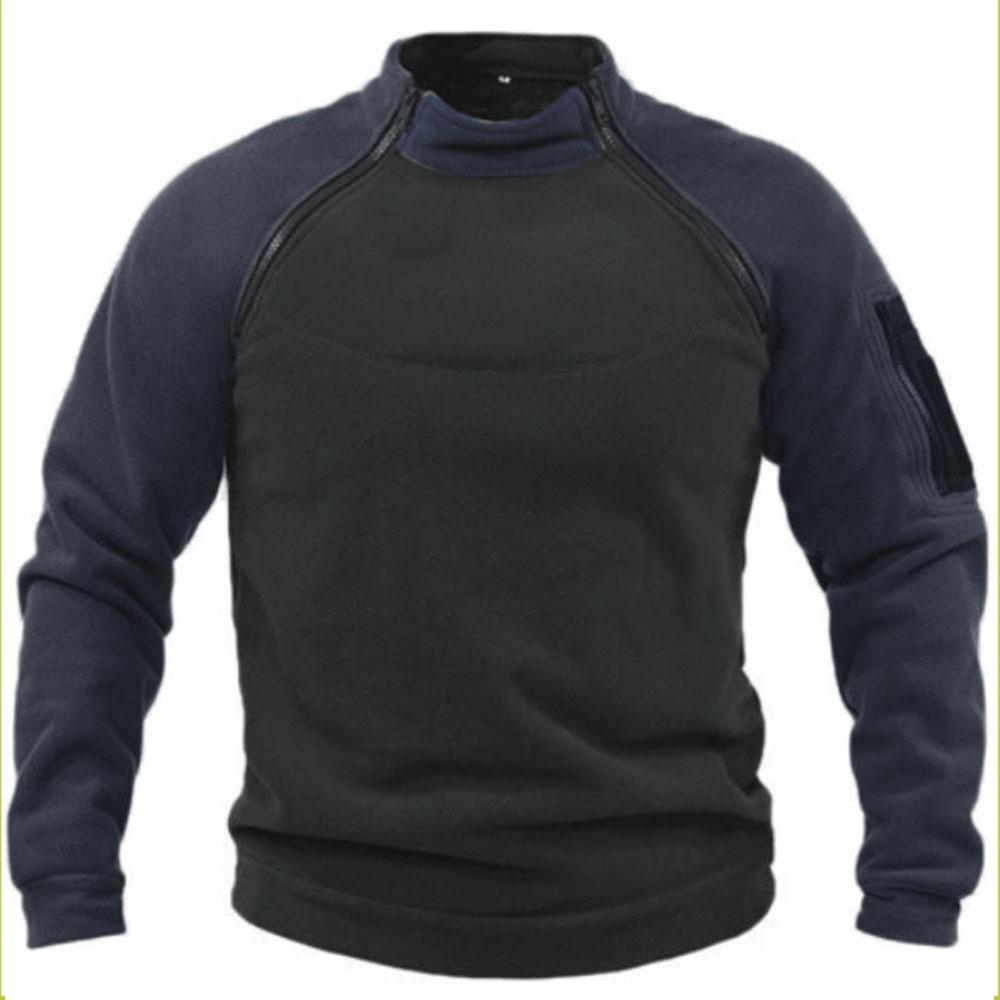 NIUBI Supermarket Mode Wintertrui Heren Wandelen Kamperen Jagen Warme Truien Slim Fit Warme Fleece Ritsen Pullover Heren Klassieke Trui 4XL