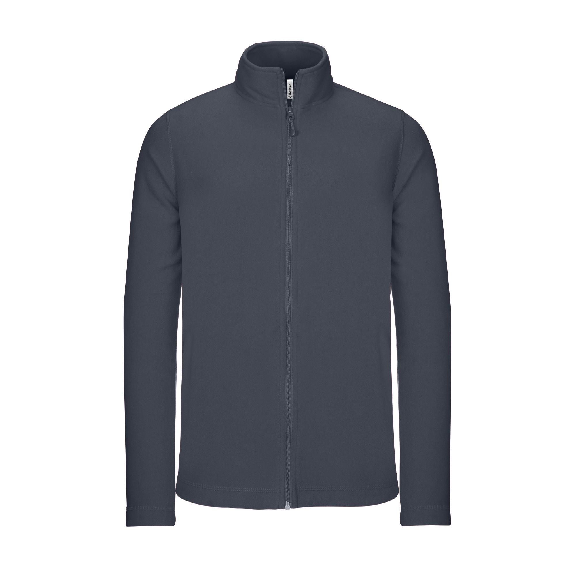Kariban microfleece-jas voor heren met volledige ritssluiting 2XL grijs