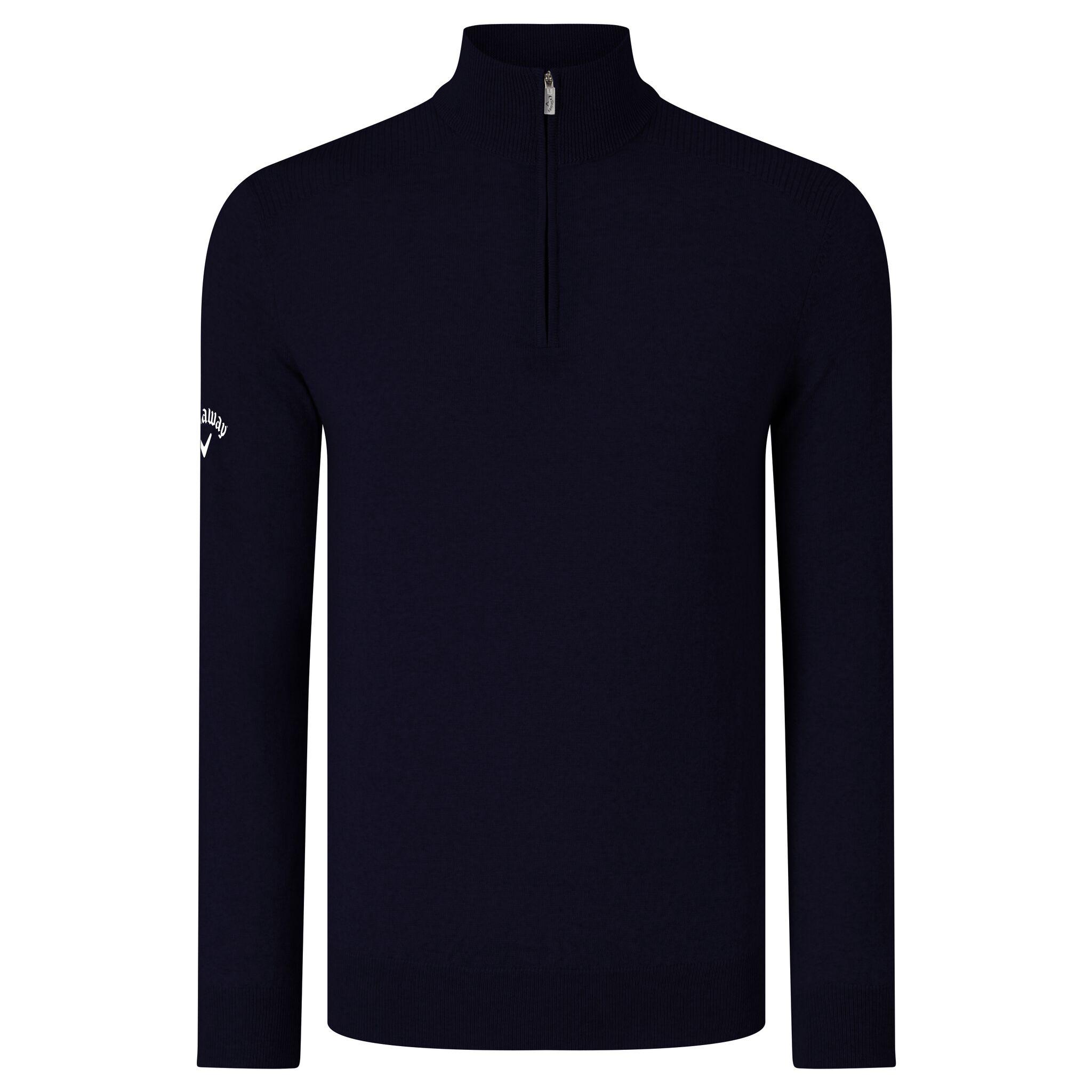 Callaway geribbelde merinosweater met rits voor heren M