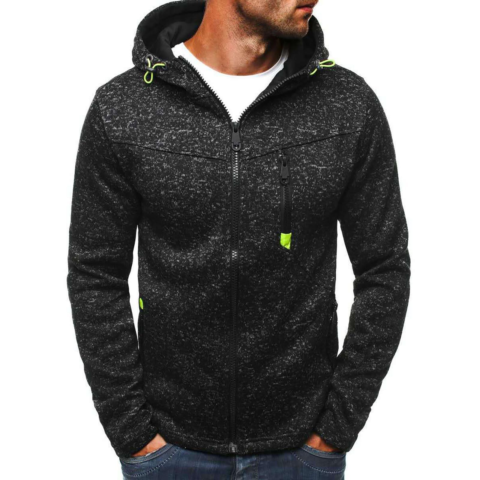 Glasses Casual camouflagesportsweatshirt voor heren, jas met lange mouwen en rits en capuchon XXXL zwart