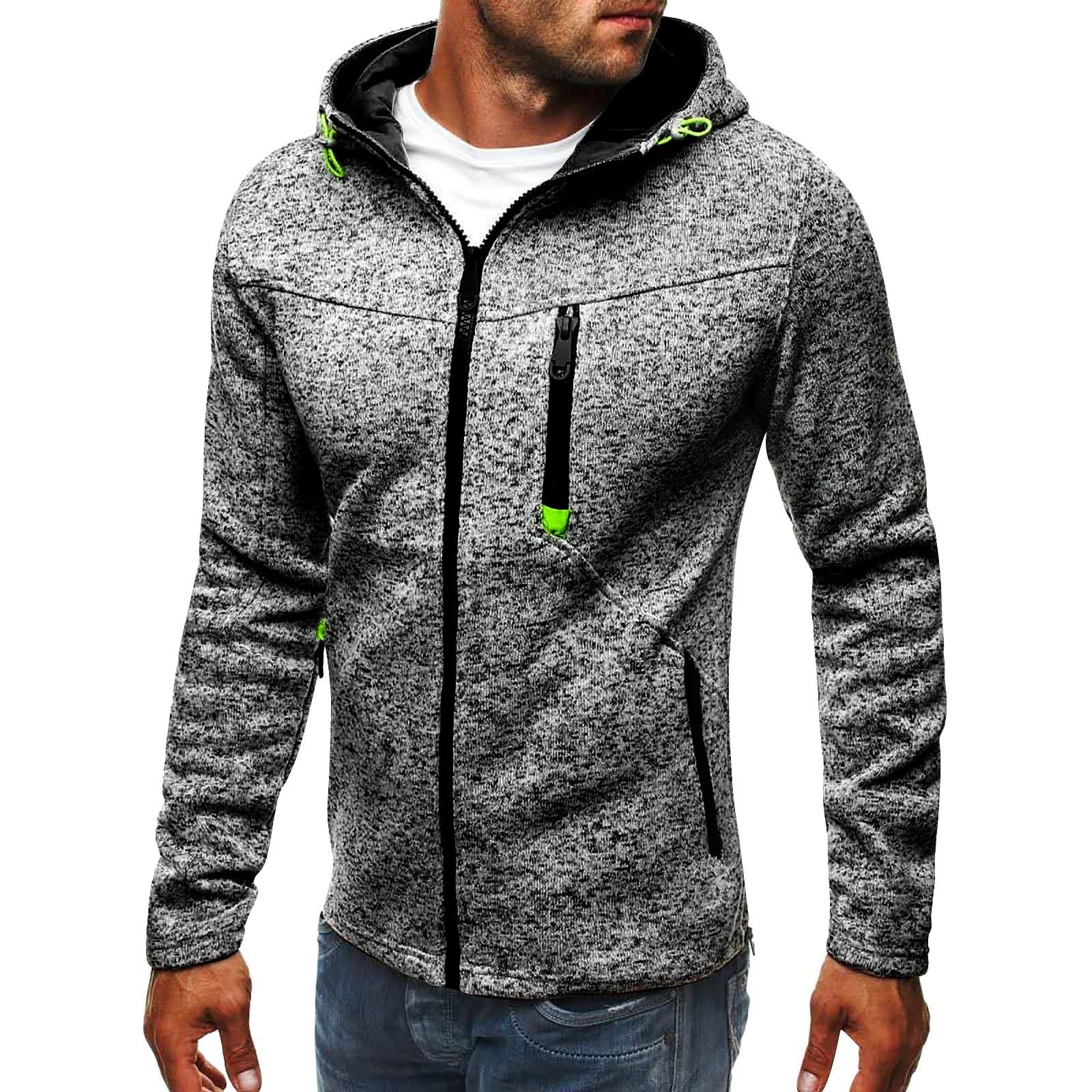 Glasses Casual camouflagesportsweatshirt voor heren, jas met lange mouwen en rits en capuchon S grijze kleur
