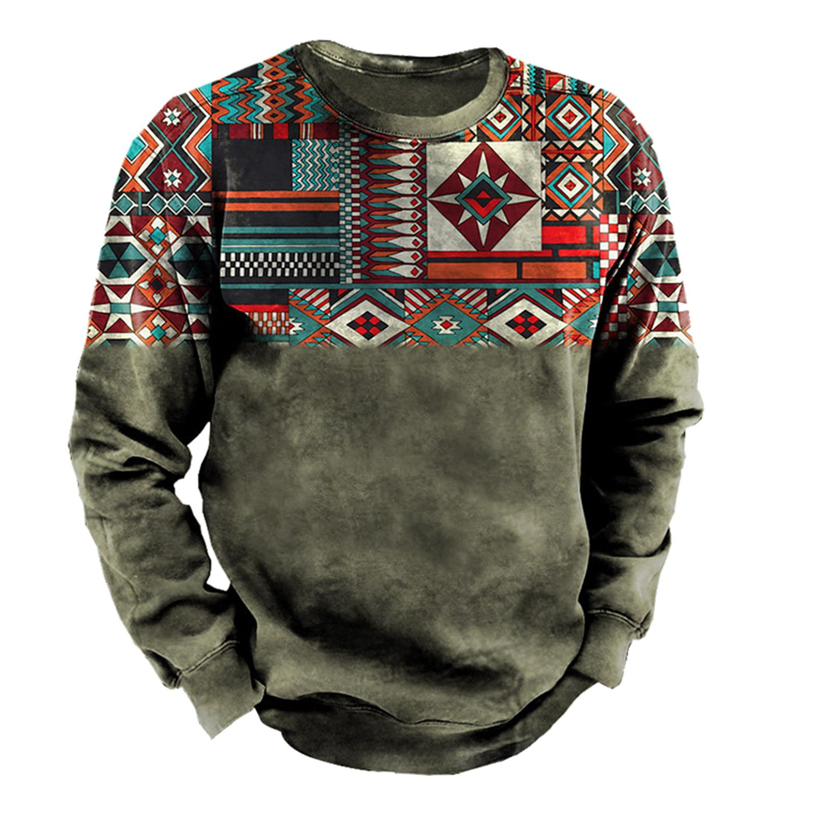 Constantine Heren sweatshirt met print, buiten, etnisch bedrukt, losse lange mouwen S