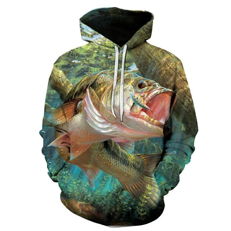 ETST 011 Nieuwe 3D-print CARP-vispatroon Hoodie Outdoor Visjacht Heren Sweatshirt Mode Plus Size sudaderas tops 6XL