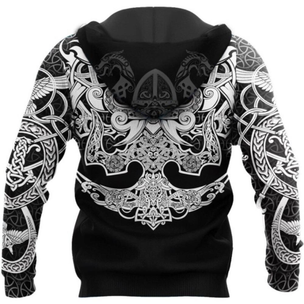 ETST 011 2020 Nieuwste Viking Muninn Tattoo Raven 3D Geprinte Heren hoodies Harajuku Sweatshirt Herfst Unisex hoodie XL