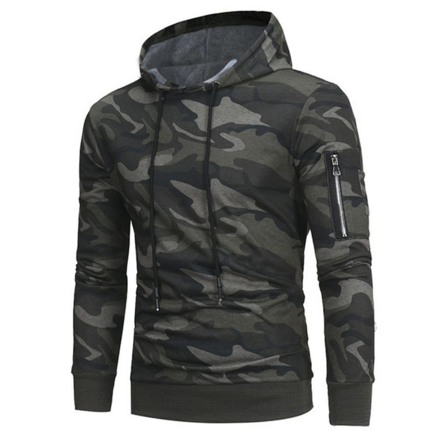 ETST 011 Herfst en winter Heren Militaire Hoodies Sweatshirt met capuchon Zip Casual Sports Camo Hoodie Pullover Camouflage Sweaterjas Plus Size M