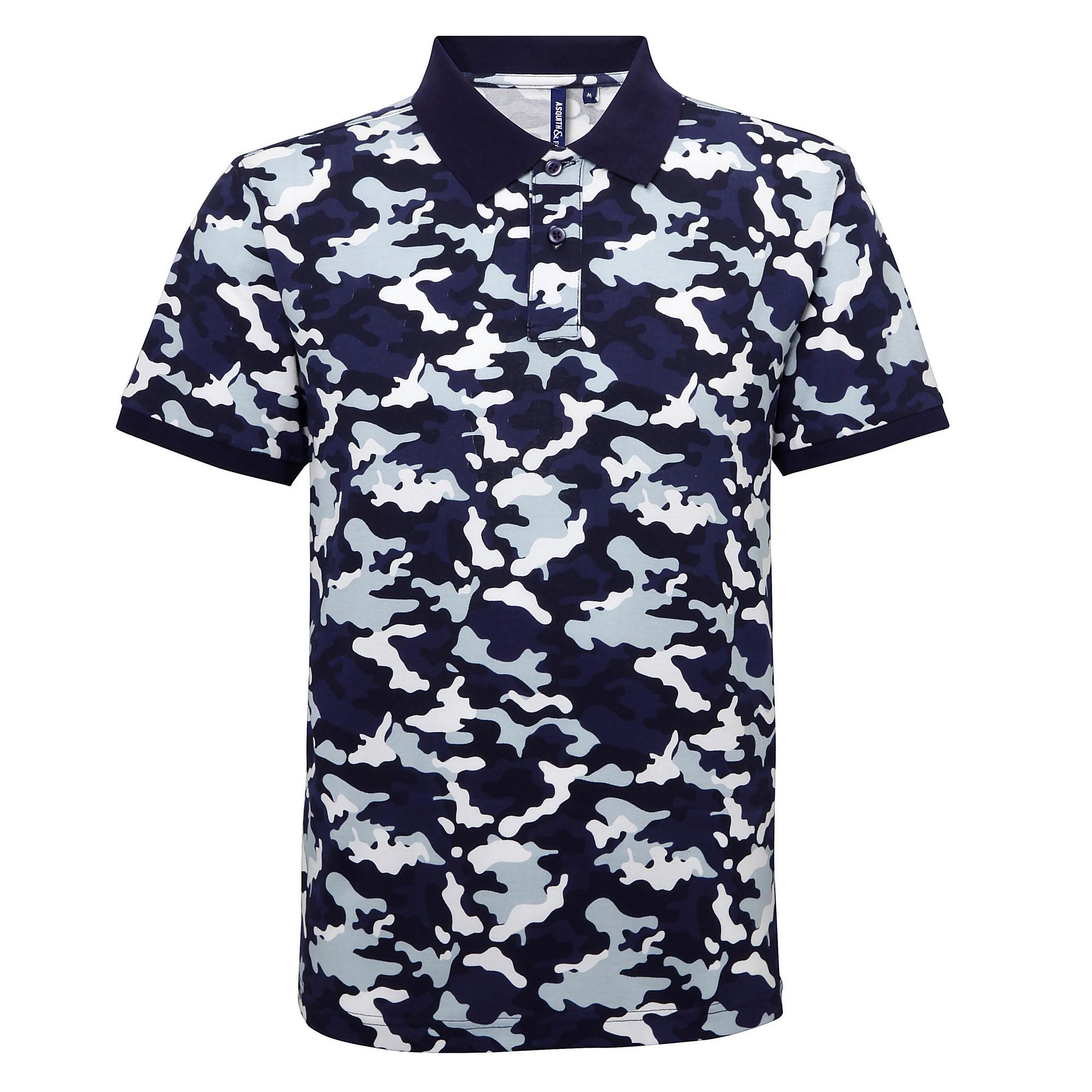 Asquith & Fox herenpoloshirt met korte mouwen en camouflageprint M