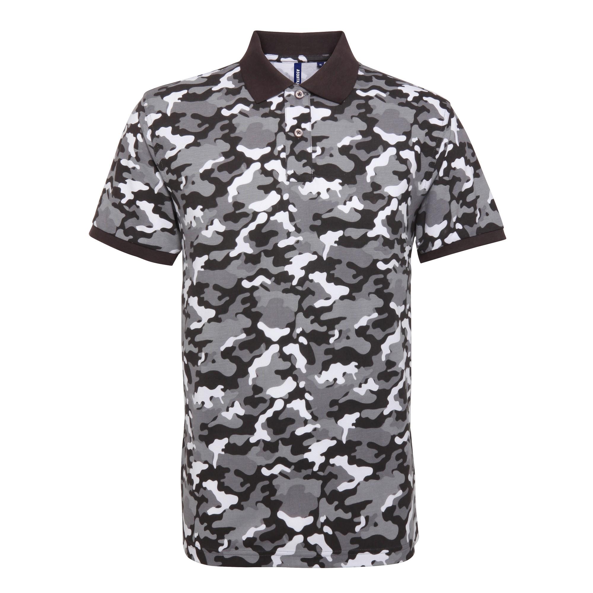 Asquith & Fox herenpoloshirt met korte mouwen en camouflageprint S