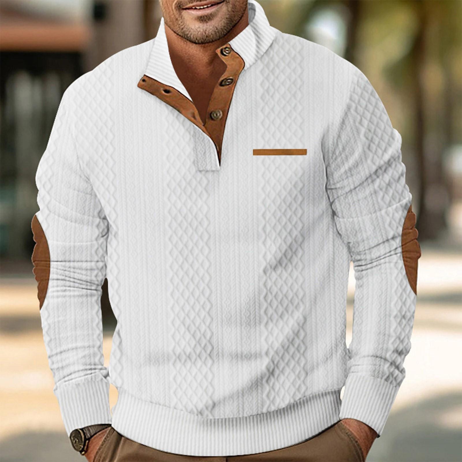 Ren Fashion Lente en heren staande kraag sweatshirt is outdoor casual truien tops XL wit