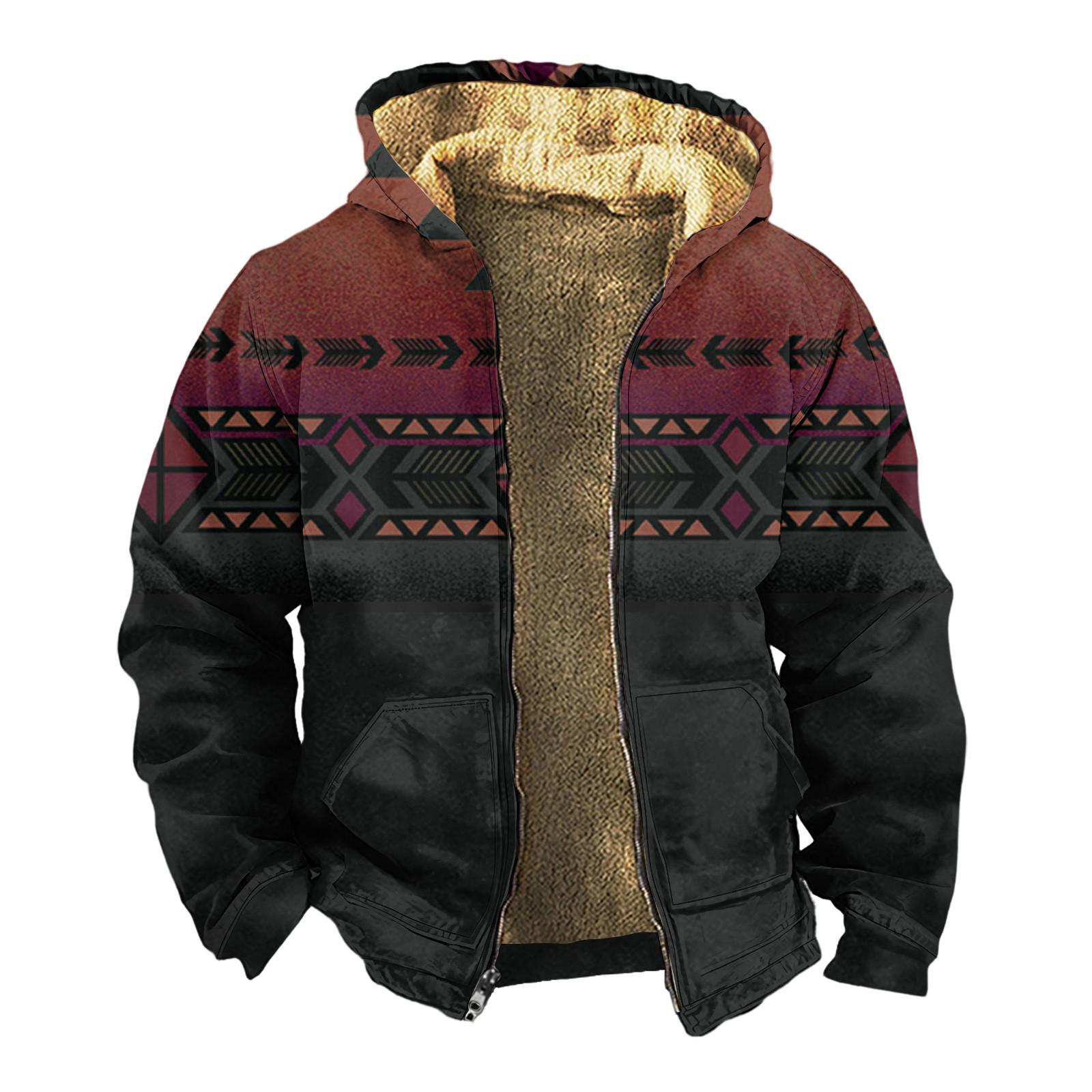 Ren Fashion Heren Winter Rits Capuchon Fleece Sweatshirt Met Opgestikte Zak Casual Jack XL wijn