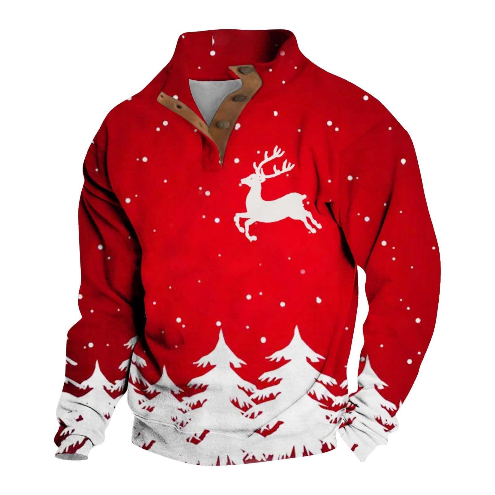 Linglong Lente en heren staande kraag sweatshirt is outdoor casual truien tops S rood