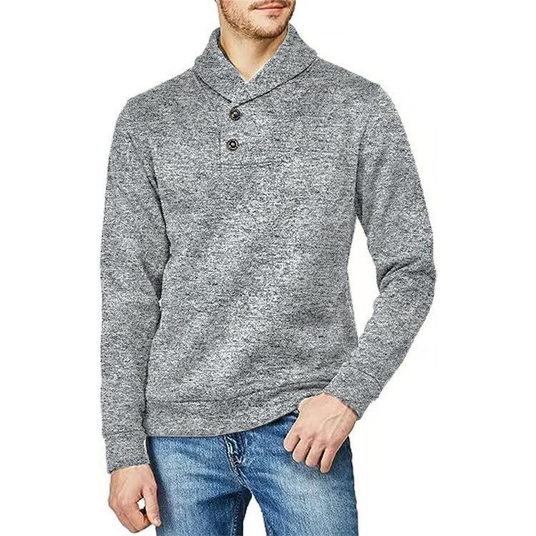 JOHO - CarGear Herfst en winter nieuwe losse, casual trui voor heren, fleece trui met lange mouwen, gebreid S lichtgrijze kleur