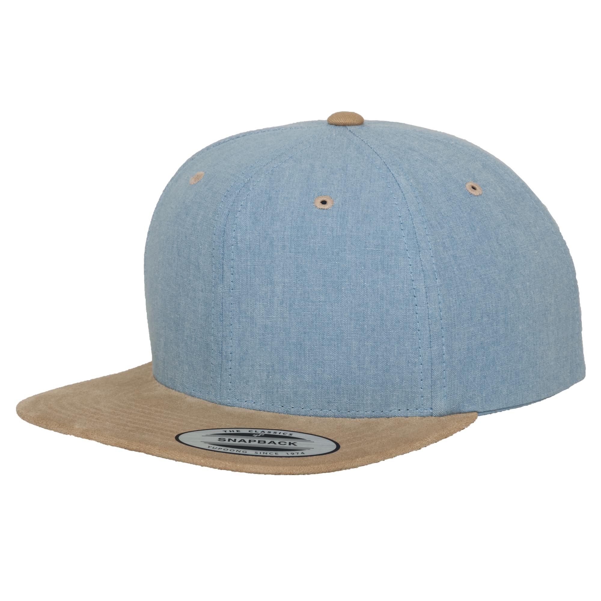 Yupoong Flexfit unisex chambray-suède snapback-pet One Size beige/blauw