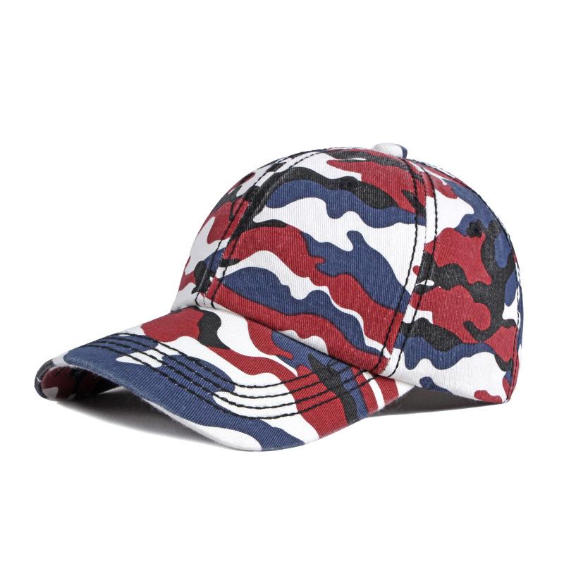 ONIHUA Mannen Vrouwen Katoenen Pet Camouflage Buiten Bergbeklimmen Reizen Zonnebrandcrème Zonnehoed Sport Baseball Cap rood
